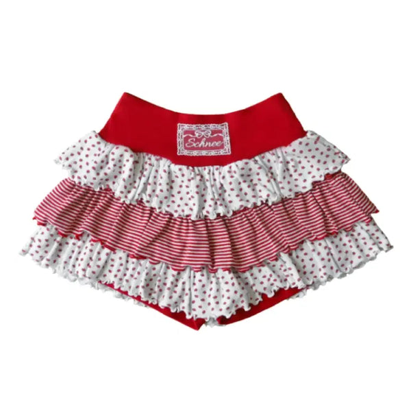 [BUNJANG] Shune Fluffy Tiered Skirt - Strawberry Shortcake / 새상품) 슈네 플러피 캉캉 스커트 스트로베리 쇼트 케이크