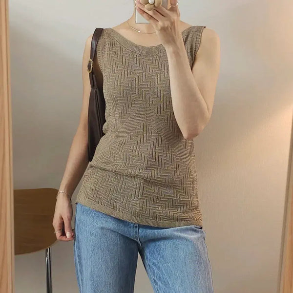[BUNJANG] Women's Sleeveless Knit Vest J9W4079 / (F)여성 민소매 니트 조끼 베스트 J9W4079