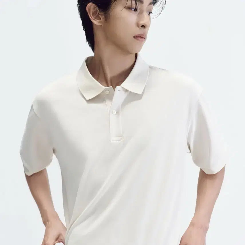 [BUNJANG] Musinsa Relax Fit Pique Polo Shirt Cream / 무신사 릴렉스 핏 피케 폴로 셔츠 크림