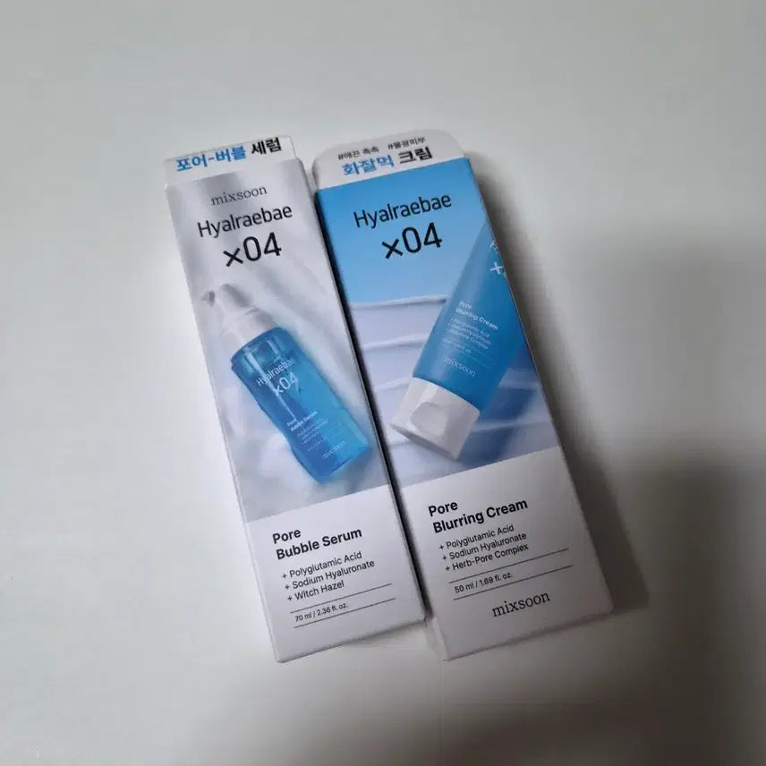 [BUNJANG] Mixsoon Hyalurebabe Pore Bubbling Serum & Blurring Cream Set / 믹순 히알레배 포어 버블 세럼 & 크림