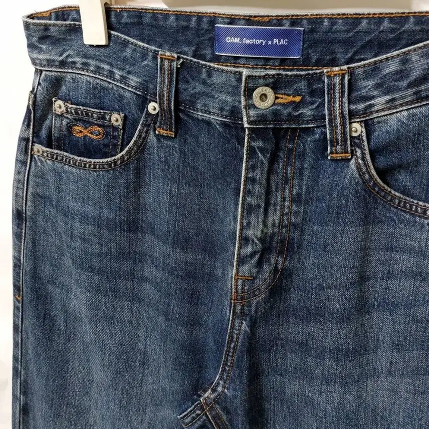 [BUNJANG] Plac Selvedge Denim Jeans 30 Regular Rise Crop Straight / 플랙 셀비지 청바지 30