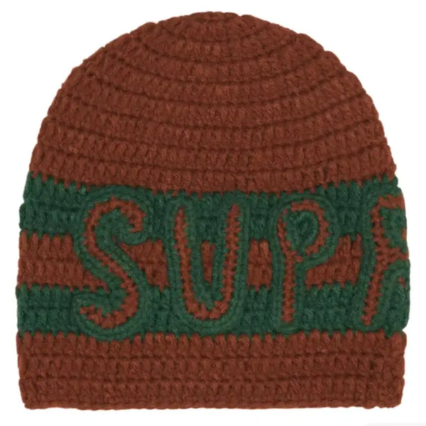 [BUNJANG] Supreme Crochet Logo Beanie Brown / 슈프림 크로쉐 로고 비니 브라운