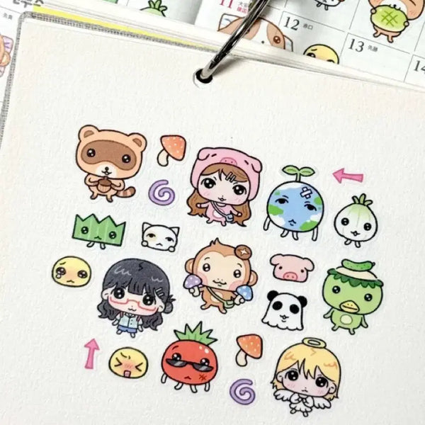 [BUNJANG] Wagle Wagle Joalura 'Kiss Cut' Masking Tape Set / 어쩔문구 와글와글 조무래기 키스컷 마테띵 다꾸 스티커