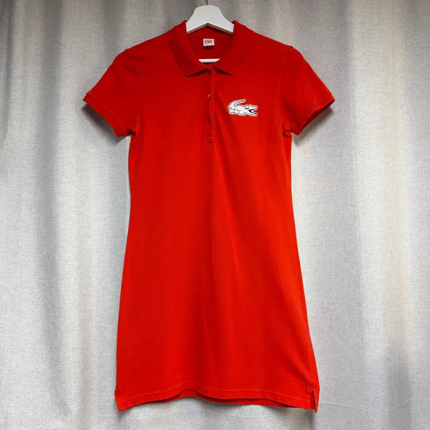 [BUNJANG] Lacoste Live Big Croc Polo Dress Orange M / 라코스테 라이브 빅크록 폴로 원피스 오렌지 M