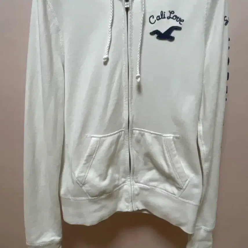[BUNJANG] Hollister Hoodie Zip-Up White Blue / 홀리스터 후드집업 화이트 블루