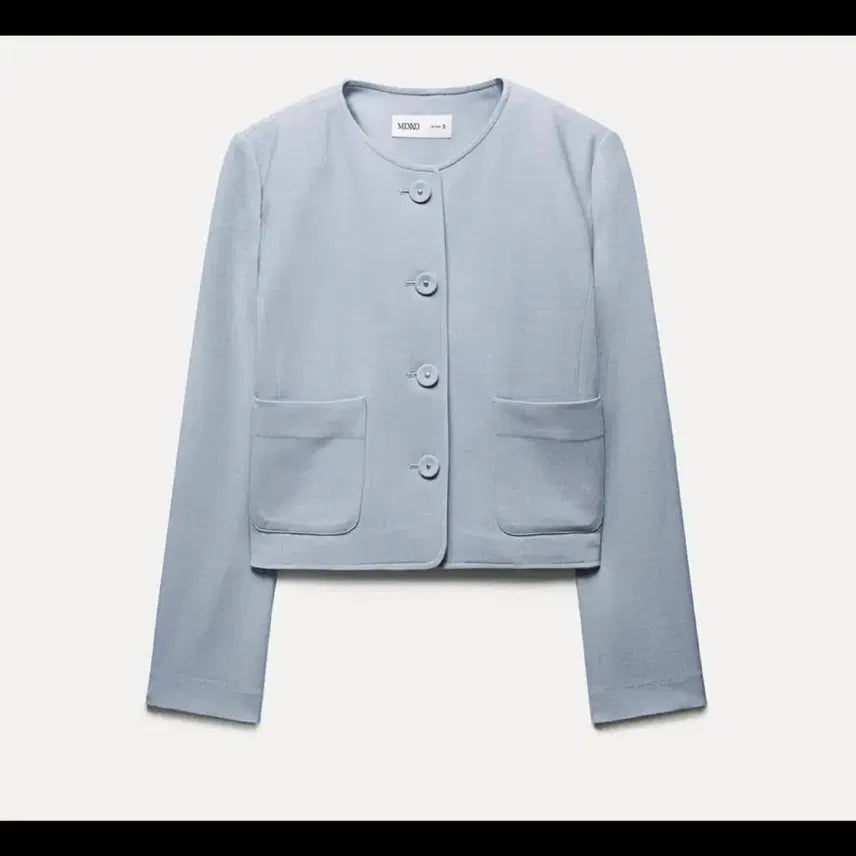 [BUNJANG] MIXXO Round Neck Jacket Light Blue M / 미쏘 라운드넥 자켓 라이트블루 M