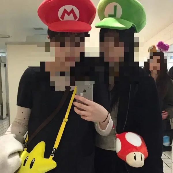[BUNJANG] Universal Studios Mario & Luigi Hat/Bag Set / 유니버셜 마리오 모자/가방 세트 ( 마리오 루이지 별 버섯 )