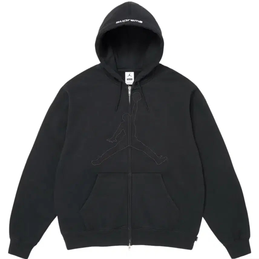 [BUNJANG] Supreme x Jordan Zip-Up Hooded Sweatshirt Black / 슈프림 x 조던 집업 후드 스웨트셔츠 블랙 - 26SS 새상품 s