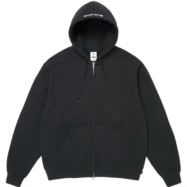 [BUNJANG] Supreme x Jordan Zip-Up Hooded Sweatshirt Black / 슈프림 x 조던 집업 후드 스웨트셔츠 블랙 - 26SS 새상품 s