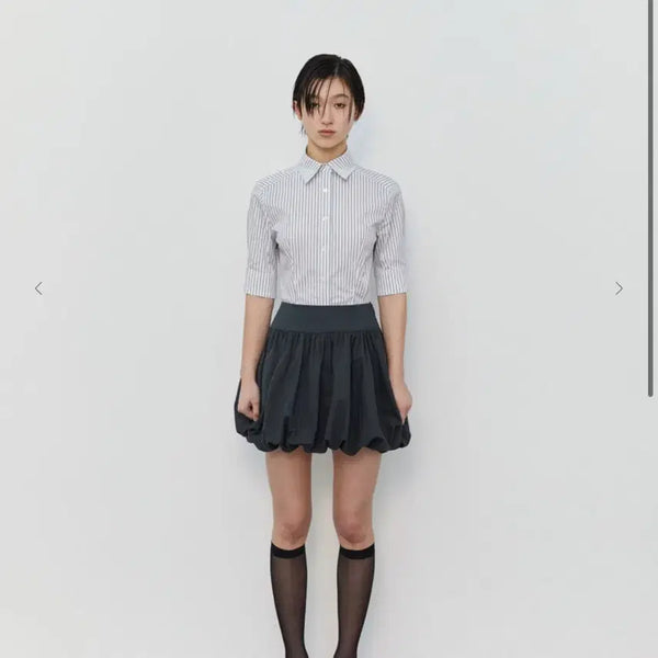 [BUNJANG] Beomula Solid Half Shirt Stripe / (아일릿 착용) 버뮬라 solid half shirt (stripe)