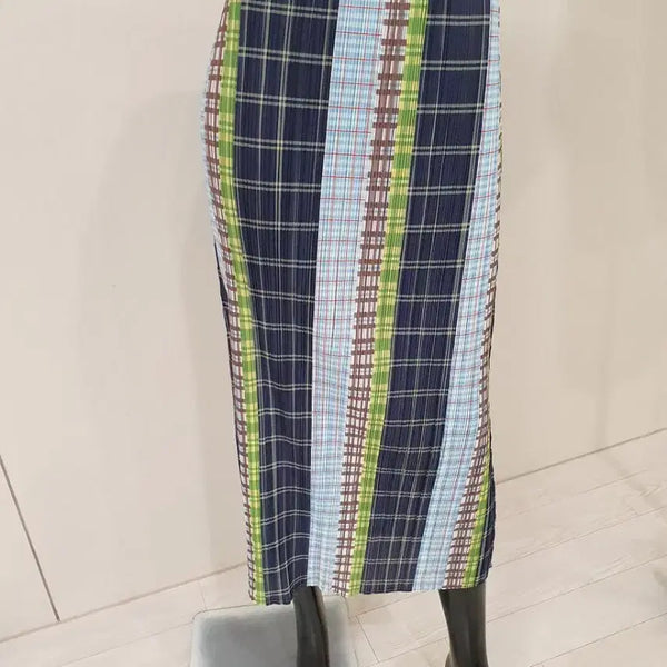 [BUNJANG] Check Pattern Long Skirt / 체크 패턴 롱 스커트