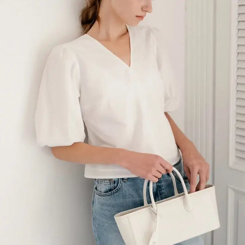 [BUNJANG] Sie Rucellina Cotton Blouse Ivory S / 시에 Sie 르셀리나 코튼 블라우스 아이보리 S