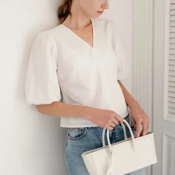 [BUNJANG] Sie Rucellina Cotton Blouse Ivory S / 시에 Sie 르셀리나 코튼 블라우스 아이보리 S