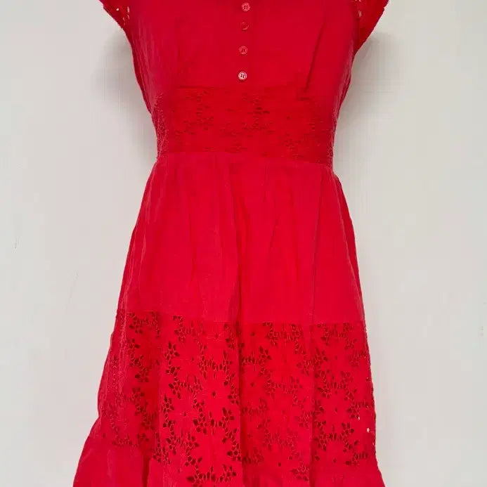 [BUNJANG] Rose Pink Lace Long Dress / 로즈 핑크 레이스 원피스
