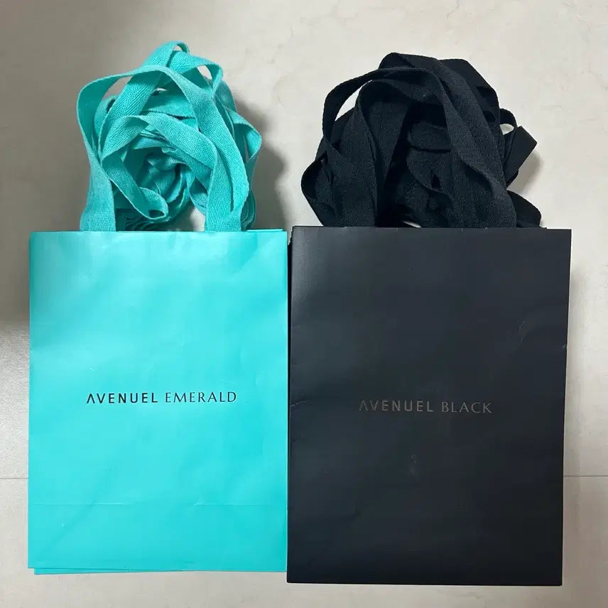 [BUNJANG] Shinsegae Department Store Lounge Shopping Bag (Avenueuel Emerald & Black) / 라운지 쇼핑백 (에비뉴엘 에메랄드&블랙 / 신세계)