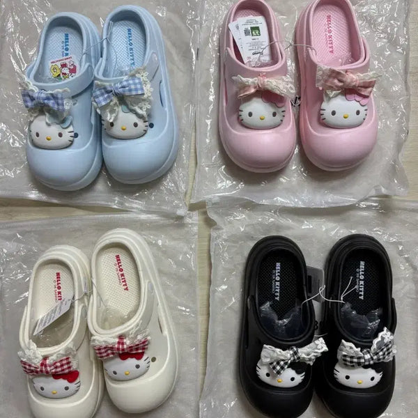 [BUNJANG] Sanrio Hello Kitty Clogs Style Mules Sandals - 245 / 산리오 헬로키티 크록스st 프릴 리본 245 뮬 샌들 슬리퍼 새상품