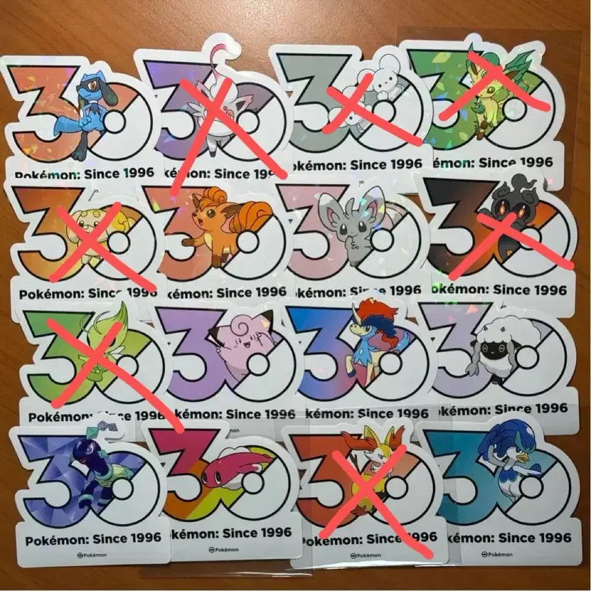 [BUNJANG] Pokemon 30th Anniversary Stickers - Various Characters / 포켓몬 30주년 스티커  삐삐 케르디오 우르