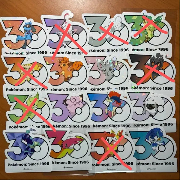 [BUNJANG] Pokemon 30th Anniversary Stickers - Various Characters / 포켓몬 30주년 스티커  삐삐 케르디오 우르