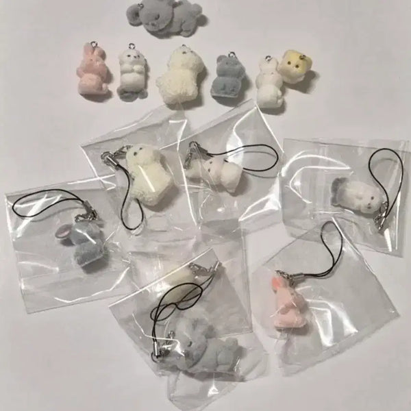 [BUNJANG] Flocking Animal Keychain / 후로킹 동물키링