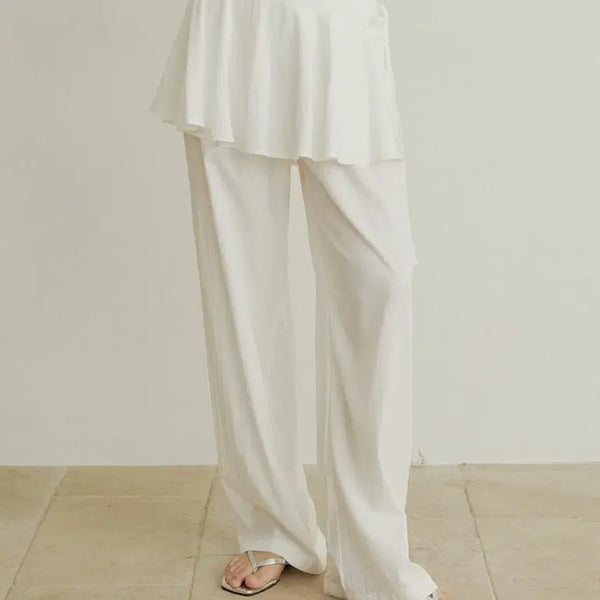 [BUNJANG] Edaul White Wrap Skirt Pants / 어다울 화이트 랩 스커트 팬츠