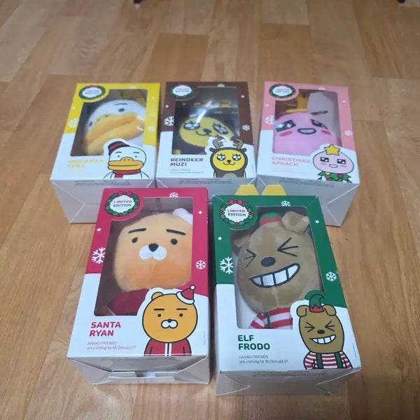[BUNJANG] McDonald's x Kakao Friends Christmas Limited Edition Toys (Set of 5) / 맥도날드와 카카오프랜즈 크리스마스 콜라보