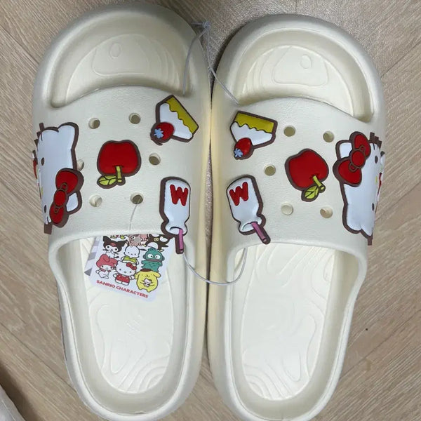 [BUNJANG] Sanrio Hello Kitty Mule Slippers - Ivory / 산리오 캐릭터 헬로키티 뮬 슬리퍼 아이보리