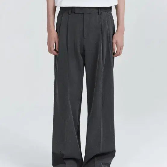 [BUNJANG] Musinsa Standard Super Wide Hidden Banding Slacks Medium Grey / [29] 무탠다드 슈퍼 와이드 히든 밴딩 슬랙스 미디엄그레이