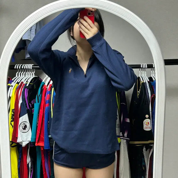 [BUNJANG] Polo Navy Zip-Up Sweatshirt / 폴로 네이비 집업 맨투맨