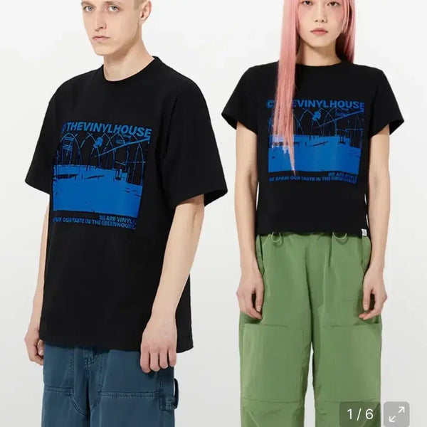 [BUNJANG] The Vinyl House GREENHOUSE TEE BLACK - Size S (Women's) / 더바이닐하우스 티셔츠 GREENHOUSE TEE BLACK