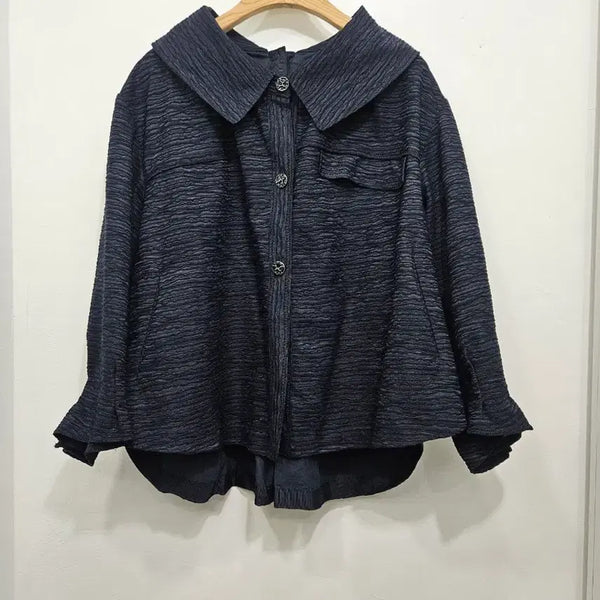 [BUNJANG] Navy Collar Shirt Blouse / 카라 셔츠 블라우스, 네이비