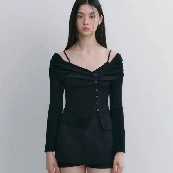 [BUNJANG] Not Your Rose Lynn Cardigan Set Black / 낫유어로즈 린 가디건 세트 블랙
