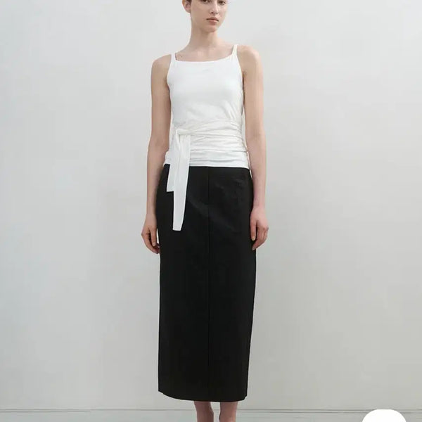 [BUNJANG] Mukha Soft Wrap Sleeveless Top Ivory / [새상품] MUKHA 무카 소프트 랩 슬리브리스 탑