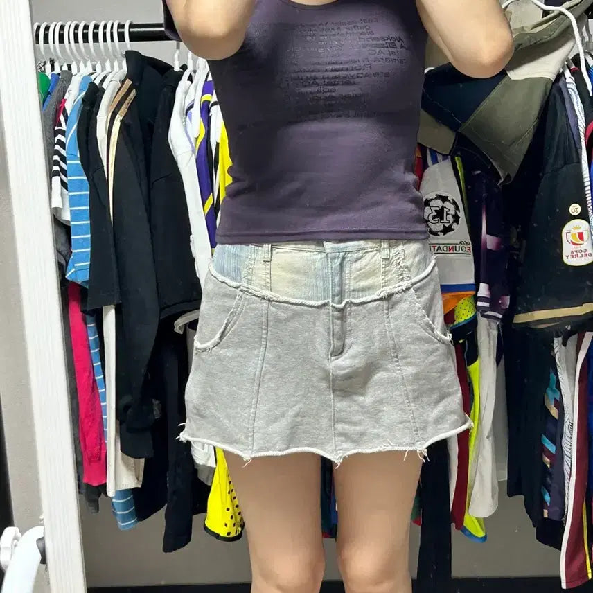 [BUNJANG] Matinkim Denim Sweat Skirt / 마뗑킴 데님 스웻 스커트