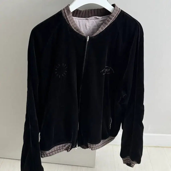 [BUNJANG] Polyteru Daegu Souvenir Velvet Reversible Jacket Black / [2] 폴리테루 대구 수베니어 벨벳 리버시블 블랙