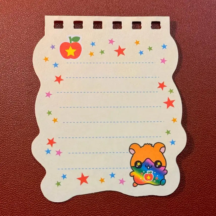 [BUNJANG] Heisei Old Paper Rainbow Hamster Memo Sticker (1 Sheet) / 헤이세이 고전지류 무지개햄스터 소분(1장)