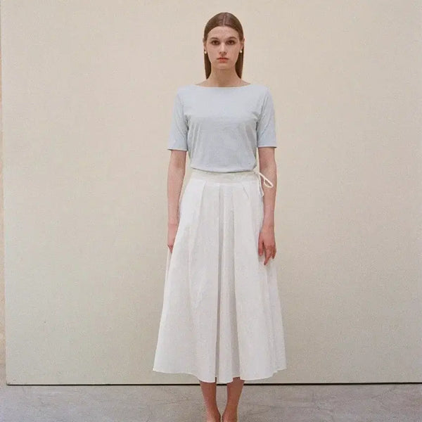 [BUNJANG] Yuere Boatneck T-Shirt White / 유에르 Yuere 보트넥 티셔츠 화이트