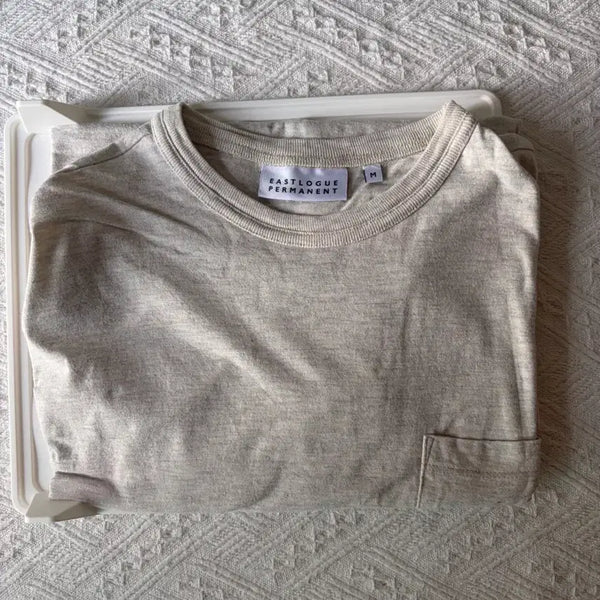 [BUNJANG] Eastlogue Permanent Pocket T-Shirt Beige / 이스트로그퍼머넌트 포켓 티셔츠