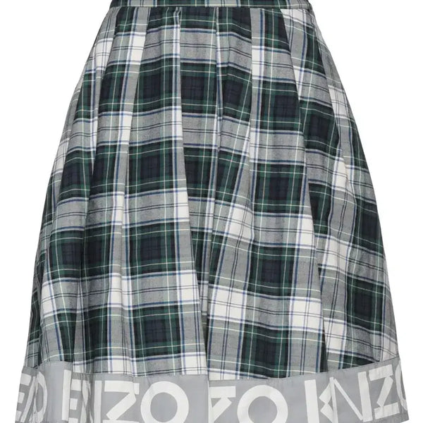 [BUNJANG] Kenzo Check Pleated Midi Skirt / 택 부착 새상품 겐조 체크 플리츠 스커트