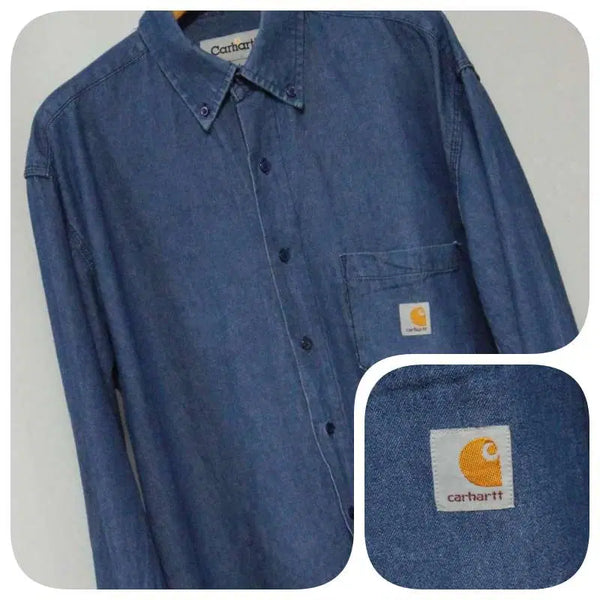 [BUNJANG] Carhartt Denim Pocket Work Shirt Men's 110 / 칼하트 포켓 데님 청남방 남성110