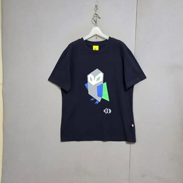 [BUNJANG] Lucky Chouette Navy T-Shirt / 럭키슈에뜨 네이비 티셔츠 FF   n6359