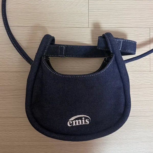 [BUNJANG] Emis Denim Small Bag Dark Blue / 이미스 데님 스몰 백 가방 다크블루