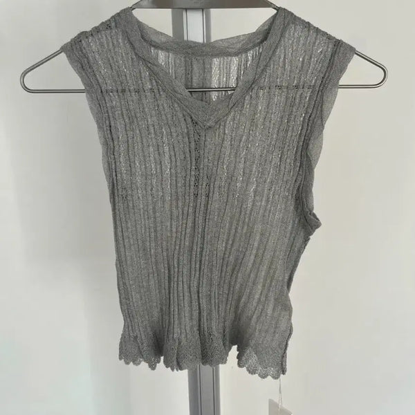 [BUNJANG] Feverz Tiny Rib Cropped Vest / 퍼버즈 Tiny Rib Cropped vest