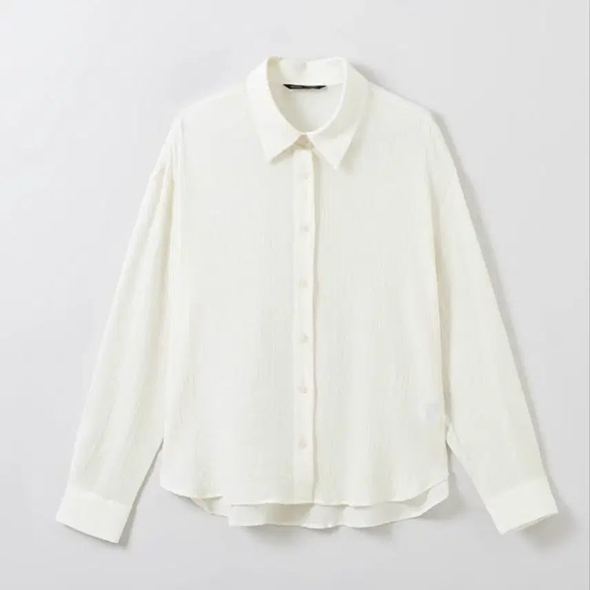 [BUNJANG] SPAO See-through Oversized Long Sleeve Shirt Cream M / 스파오 시스루 오버핏 긴팔셔츠 크림 M (SPYWE25W10)