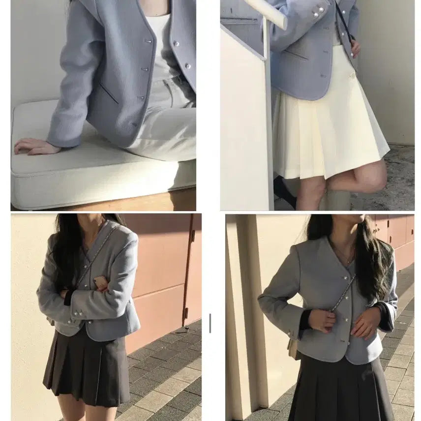 [BUNJANG] Archive J2U Pearl Blair Jacket Pastel Blue / (이사준비/옷장정리) 아카이브 제이투유 펄 블레어 자켓 파스텔블루