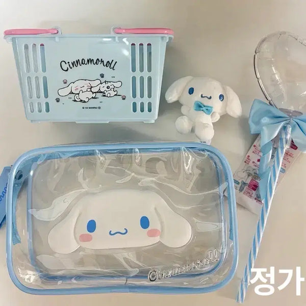 [BUNJANG] Cinnamoroll Clear Pouch, Mini Basket, Ribbon Doll Set / 할인중 시나모롤 투명파우치 / 미니 바구니 / 리본 인형 세트
