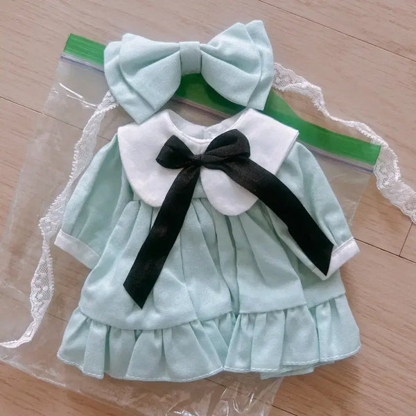 [BUNJANG] USD Doll Mint Dress and Headband Set / usd 인형옷 민트색 원피스 헤어밴드 세트
