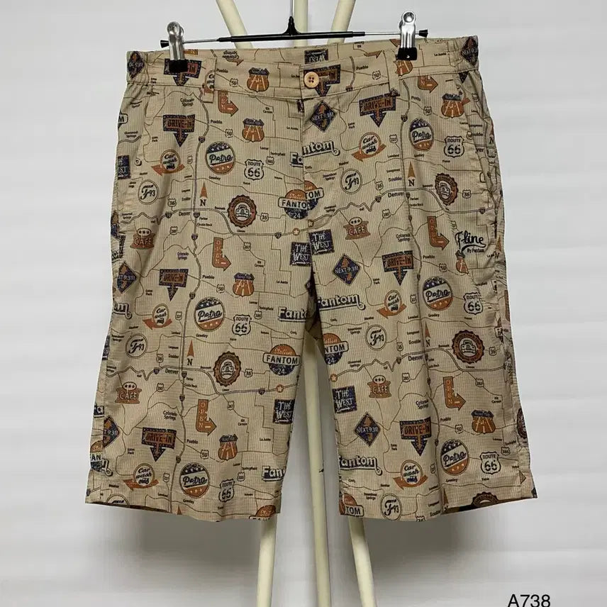 [BUNJANG] Fantom Patterned Shorts Beige Size 86 / Fantom 패턴 반바지 베이지 86