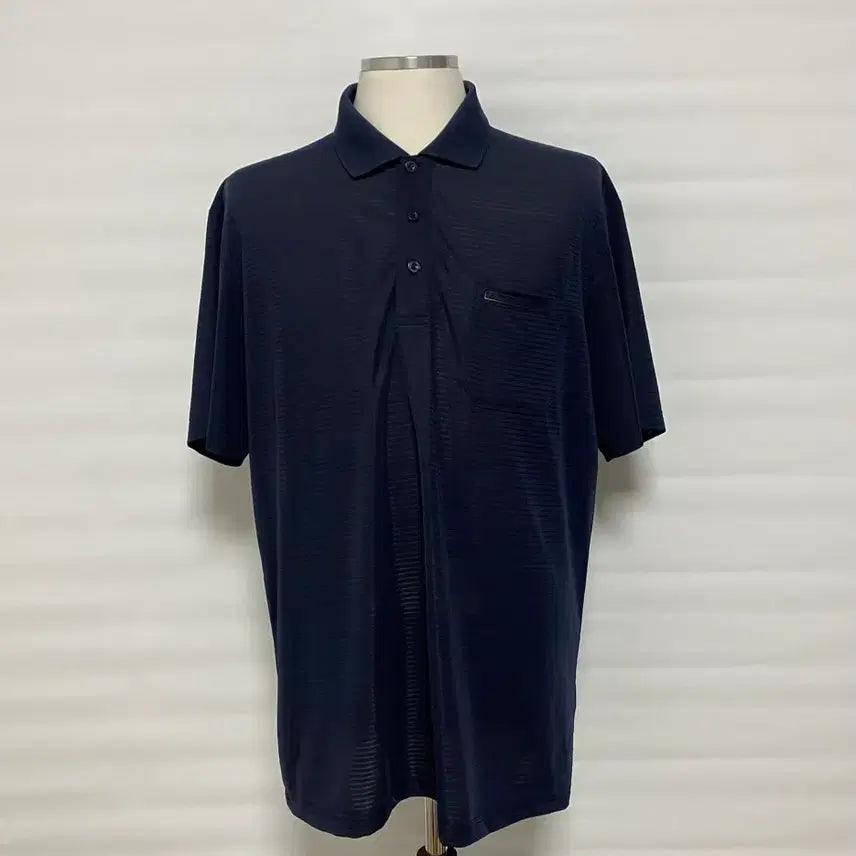 [BUNJANG] PROWORLD CUP Men's Striped Polo Shirt Navy 105 / PROWORLD CUP 남성 카라티 105