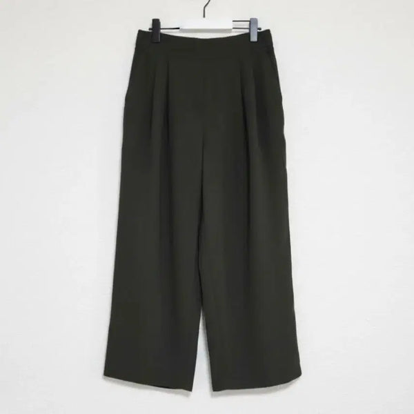 [BUNJANG] Women's Wide Leg Pants with Elastic Waistband (Khaki) / 66 새상품 여성 와이드팬츠 여성 바지 슬랙스 밴딩바지 여자 바지 새제품