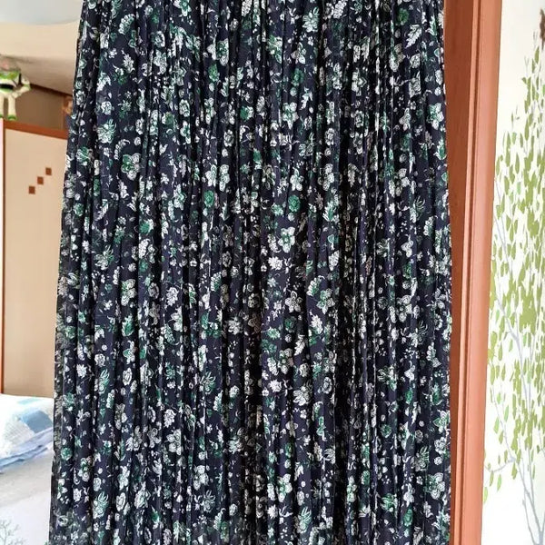 [BUNJANG] GU Pleated Floral Print Skirt / GU 플리츠 스커트 새상품 55 66